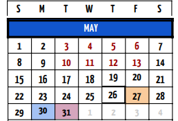 District School Academic Calendar for Accelerated Lrn Ctr for May 2022