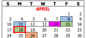 District School Academic Calendar for The Larry Brown School for April 2022
