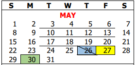 District School Academic Calendar for Bigfoot Alter Sch for May 2022