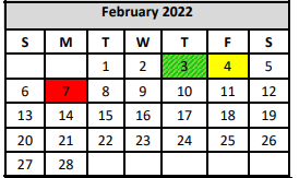 District School Academic Calendar for William Paschall Elementary for February 2022