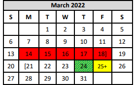 District School Academic Calendar for Kirby Middle for March 2022