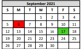 District School Academic Calendar for Mary Lou Hartman for September 2021