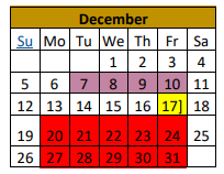 District School Academic Calendar for Junction High School for December 2021