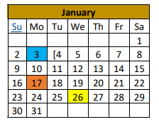 District School Academic Calendar for Junction Elementary for January 2022