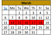 District School Academic Calendar for Junction Middle for March 2022