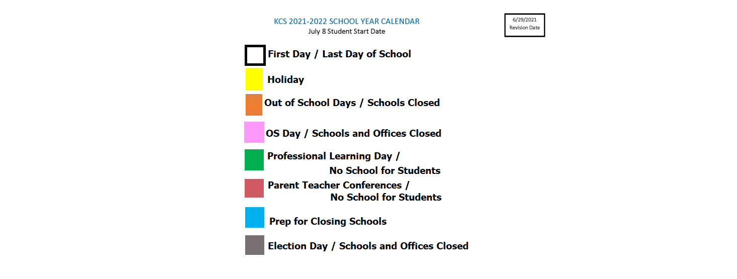 District School Academic Calendar Key for Dunbar Intermediate Center