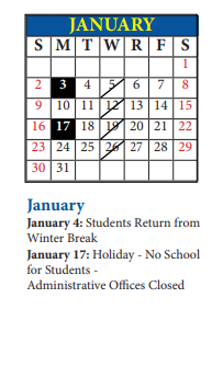 District School Academic Calendar for Noble Prentis Elem for January 2022