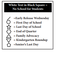 District School Academic Calendar Legend for Wm A White Elem