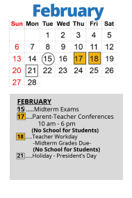 District School Academic Calendar for Sanford B. Ladd Elementary for February 2022