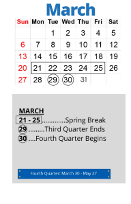 District School Academic Calendar for Mccoy Elementary for March 2022
