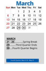District School Academic Calendar for Milton Moore Elementary for March 2022