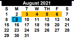 District School Academic Calendar for Karnes City J J A E P for August 2021