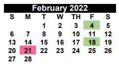 District School Academic Calendar for Karnes City J J A E P for February 2022