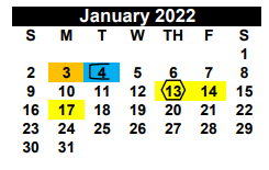District School Academic Calendar for Karnes City D A E P for January 2022