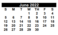 District School Academic Calendar for Karnes City D A E P for June 2022