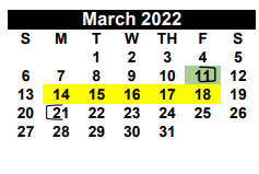District School Academic Calendar for Karnes City D A E P for March 2022