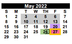 District School Academic Calendar for Karnes Co Acad for May 2022