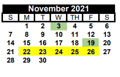 District School Academic Calendar for Karnes City J J A E P for November 2021