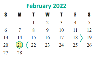 District School Academic Calendar for Robert King Elementary School for February 2022