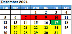 District School Academic Calendar for Keene Jjaep for December 2021