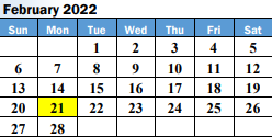 District School Academic Calendar for Alter Learning Ctr for February 2022