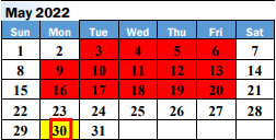 District School Academic Calendar for Keene Elementary for May 2022