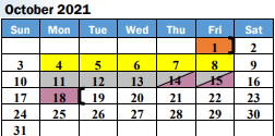 District School Academic Calendar for Keene Junior High for October 2021