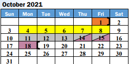 District School Academic Calendar for Wanda R Smith High School for October 2021