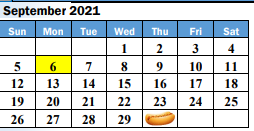 District School Academic Calendar for Alter Learning Ctr for September 2021