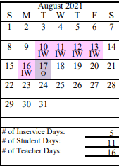 District School Academic Calendar for Moose Pass School for August 2021