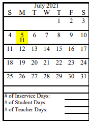 District School Academic Calendar for Kachemak Selo School for July 2021