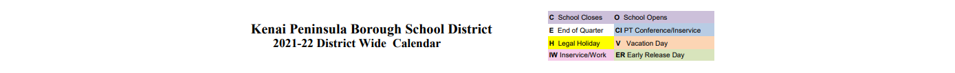 District School Academic Calendar for Kenai Alternative High School