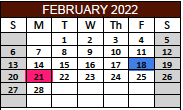 District School Academic Calendar for Karnes County Academy for February 2022