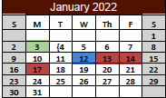 District School Academic Calendar for Kenedy Middle School for January 2022