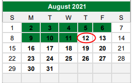 District School Academic Calendar for James F Delaney Elementary School for August 2021