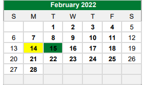 District School Academic Calendar for James A Arthur Intermediate School for February 2022
