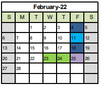 District School Academic Calendar for Roosevelt Elementary for February 2022