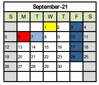 District School Academic Calendar for Prairie Lane Elementary for September 2021