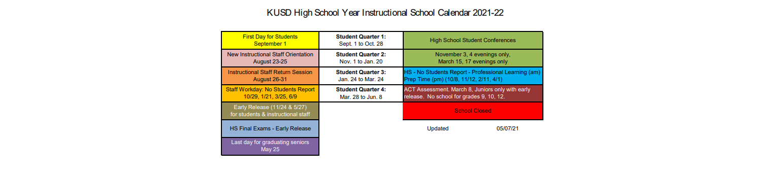 District School Academic Calendar Key for Indian Trail Academy