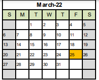 District School Academic Calendar for Paideia Academy for March 2022