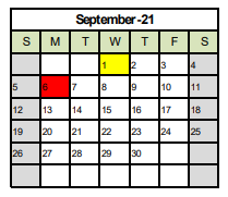 District School Academic Calendar for Paideia Academy for September 2021