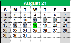 District School Academic Calendar for Kerens School for August 2021
