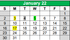District School Academic Calendar for Kerens School for January 2022