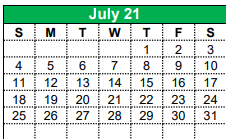 District School Academic Calendar for Kerens School for July 2021