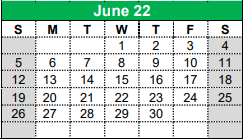 District School Academic Calendar for Kerens School for June 2022