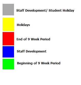 District School Academic Calendar Legend for Kerens School
