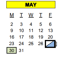 District School Academic Calendar for Kerrville Disciplinary Alternative for May 2022