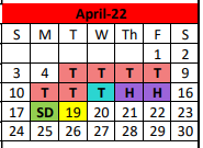 District School Academic Calendar for Kirbyville Elementary for April 2022