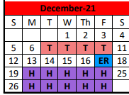 District School Academic Calendar for Kirbyville High School for December 2021