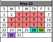 District School Academic Calendar for Kirbyville Elementary for May 2022